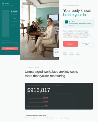 Wearable Stress Monitoring Landing Page Template