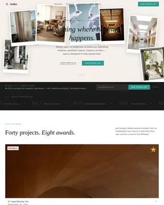 Renowned Healthcare Architect Landing Page Template