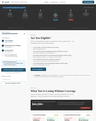 Medicaid Medicare Enrollment Landing Page Template