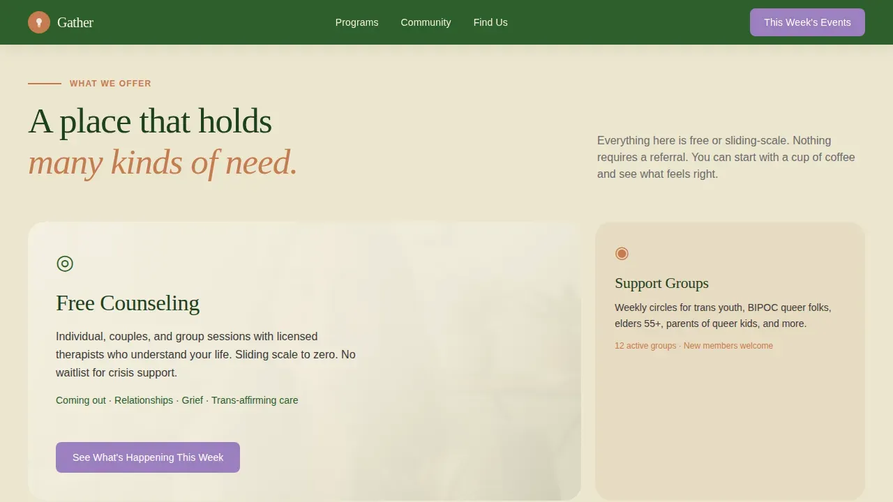 LGBTQ+ Organization Reviews & Testimonials Website Template