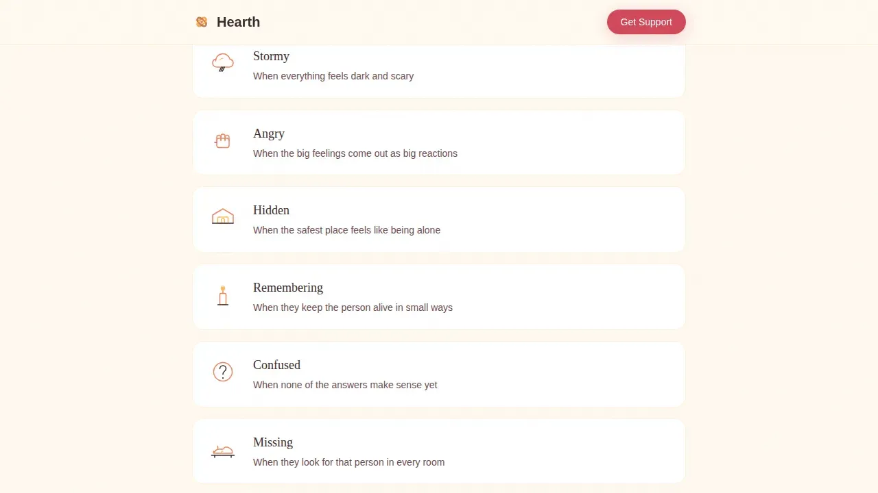 Child Grief Support Landing Page Template