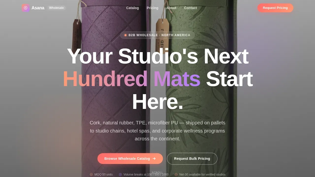 Wholesale Yoga Mats Landing Page Template