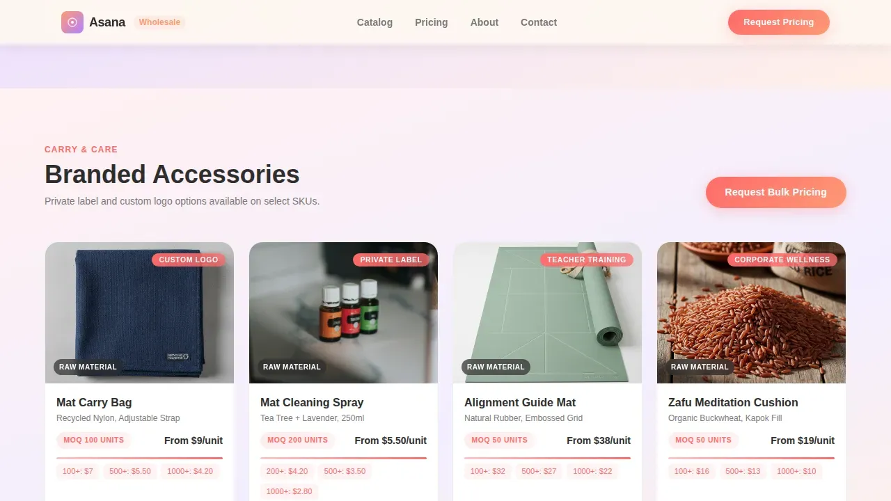 Wholesale Yoga Mats Landing Page Template