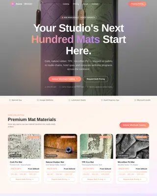 Wholesale Yoga Mats Landing Page Template