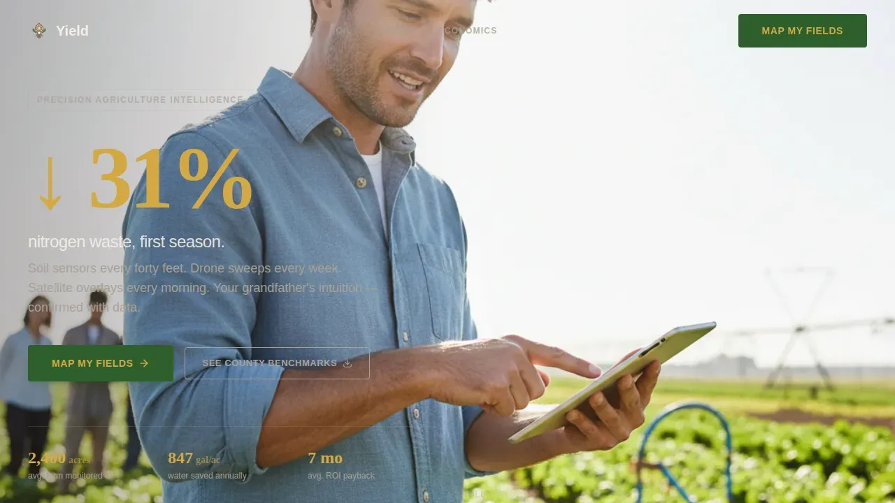 Precision Agriculture Platform Landing Page Template