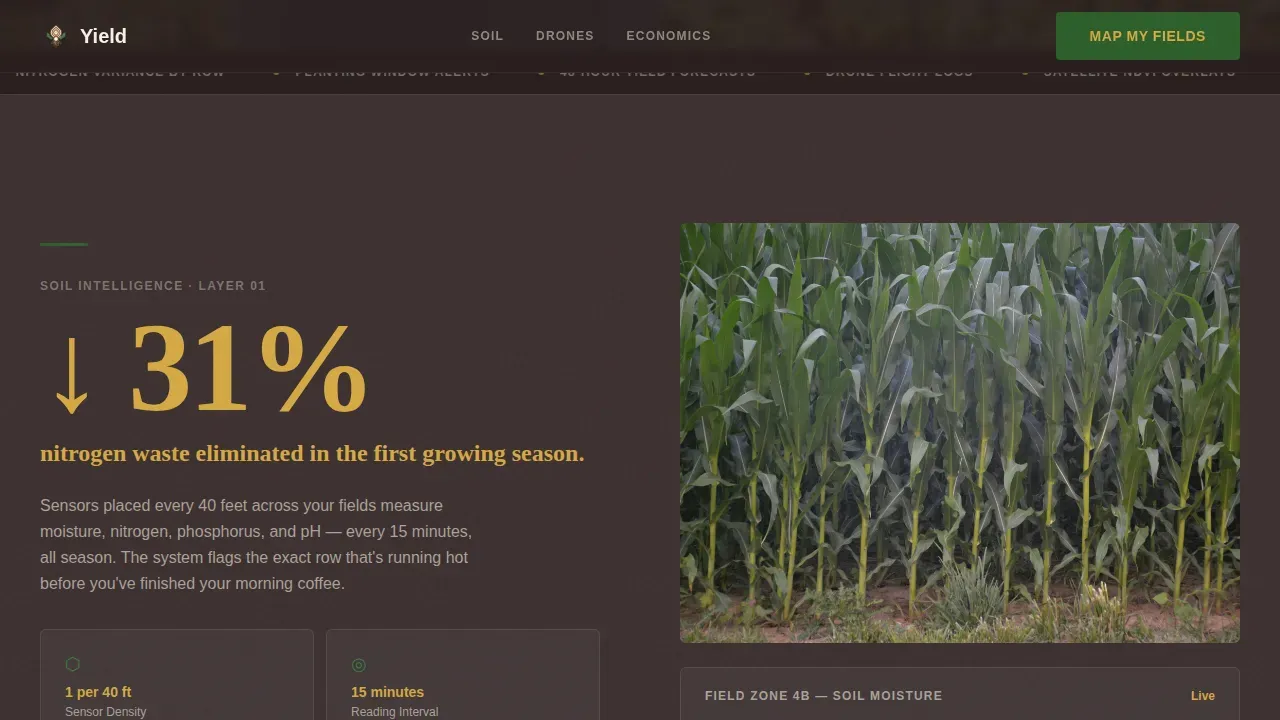 Precision Agriculture Platform Landing Page Template