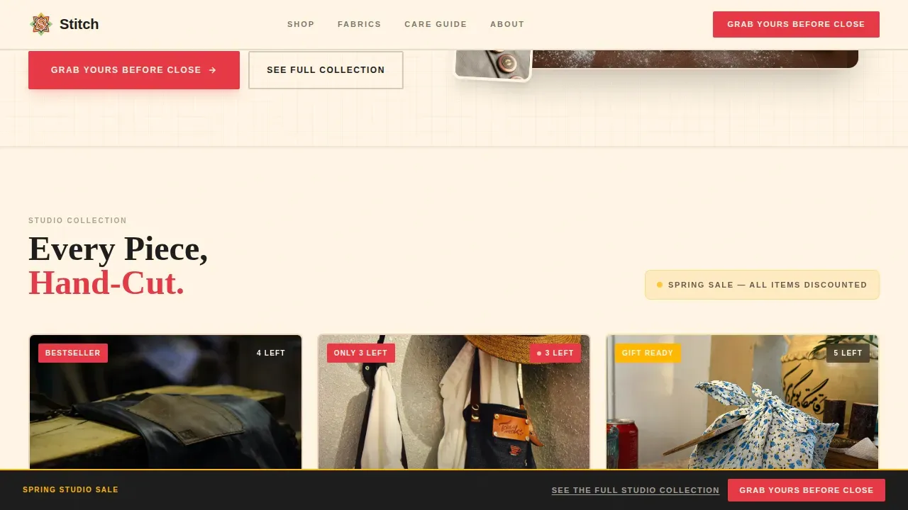 Aprons & Kitchen Textiles Store Pre-Launch Website Template