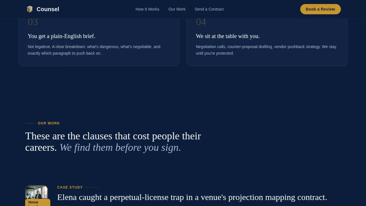 Entertainment Consulting Booking Website Template