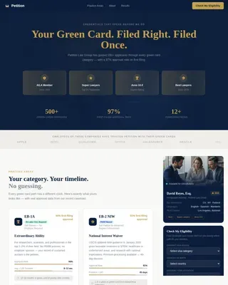 Immigration Attorney Landing Page Template