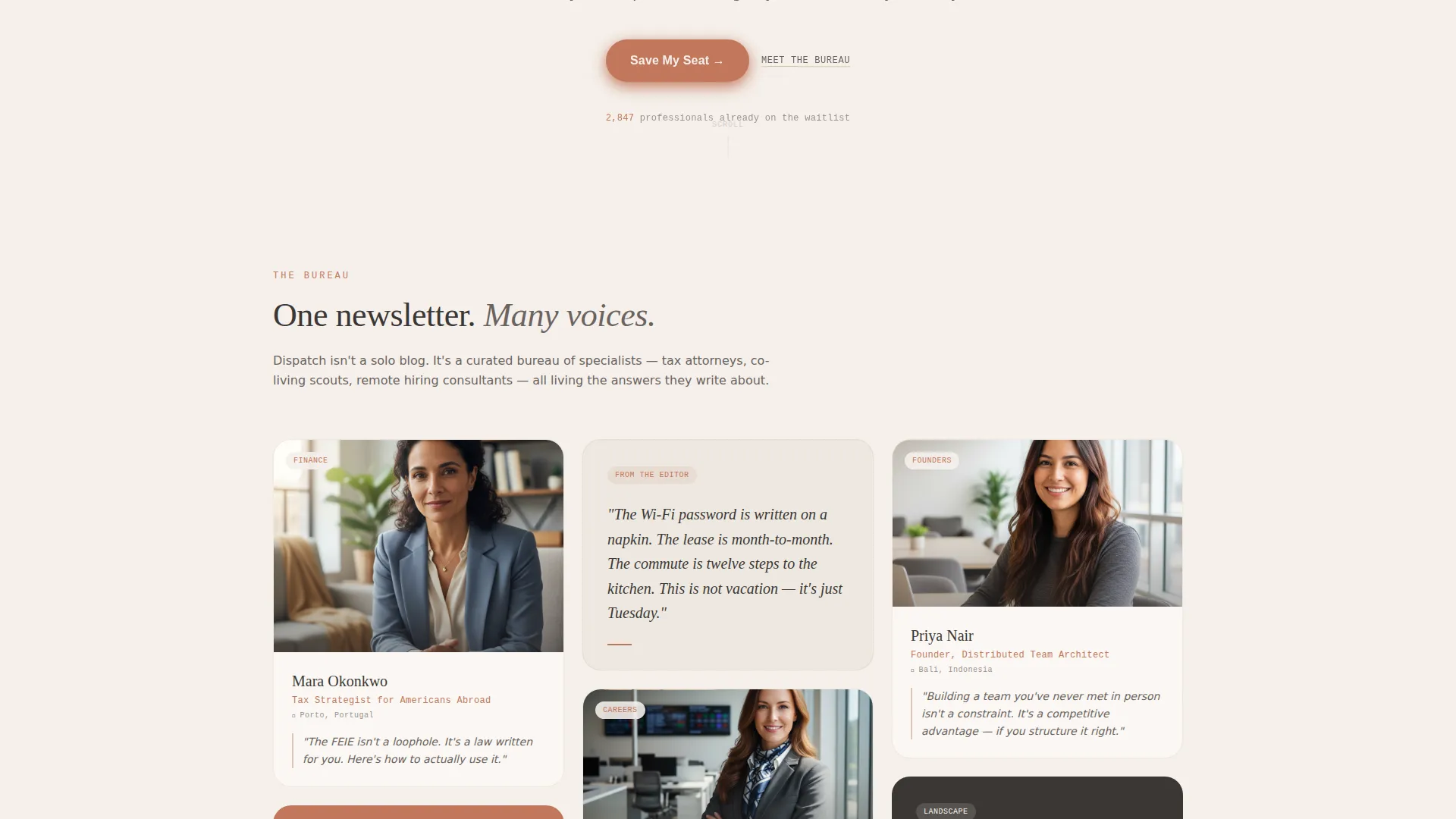 Wanderlust Newsletter Waitlist Landing Page Template