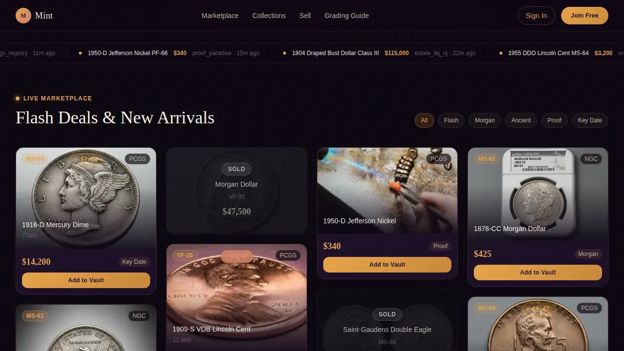 Coin & Numismatics Professional Website Template