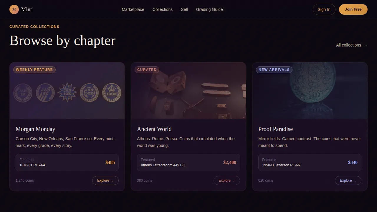 Coin & Numismatics Professional Website Template