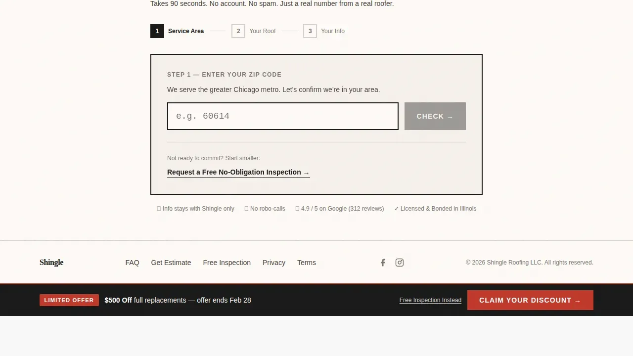 Roofer Marketing FAQ Website Template