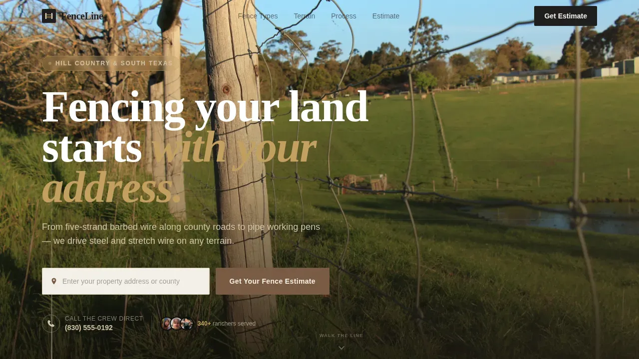 Farm Ranch Fencing Landing Page Template