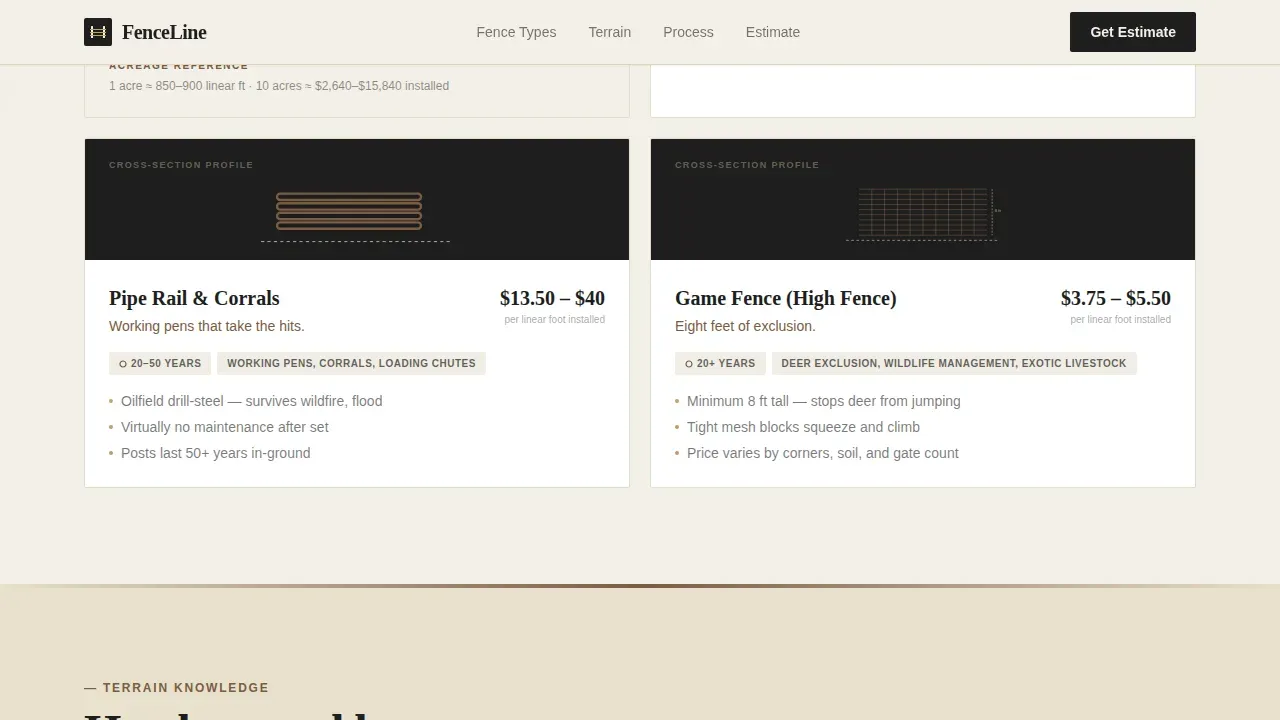 Farm Ranch Fencing Landing Page Template