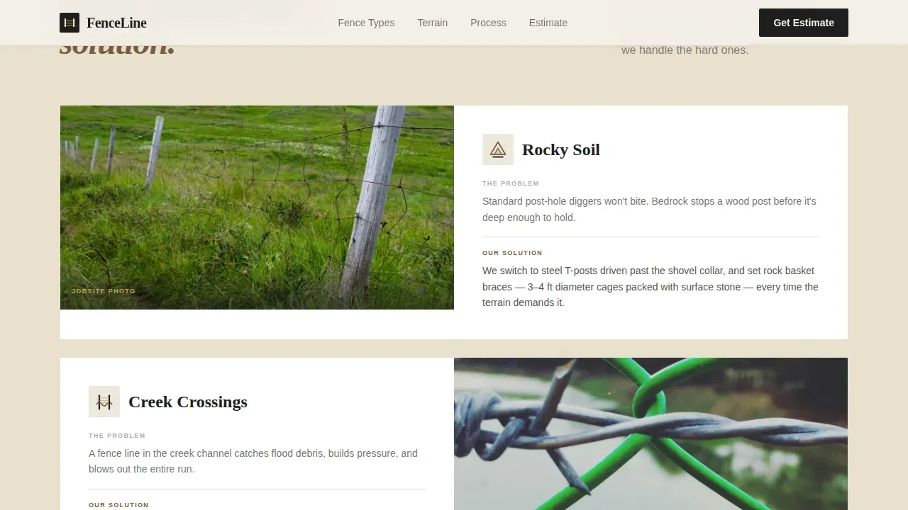 Farm Ranch Fencing Landing Page Template