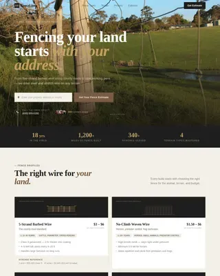 Farm Ranch Fencing Landing Page Template