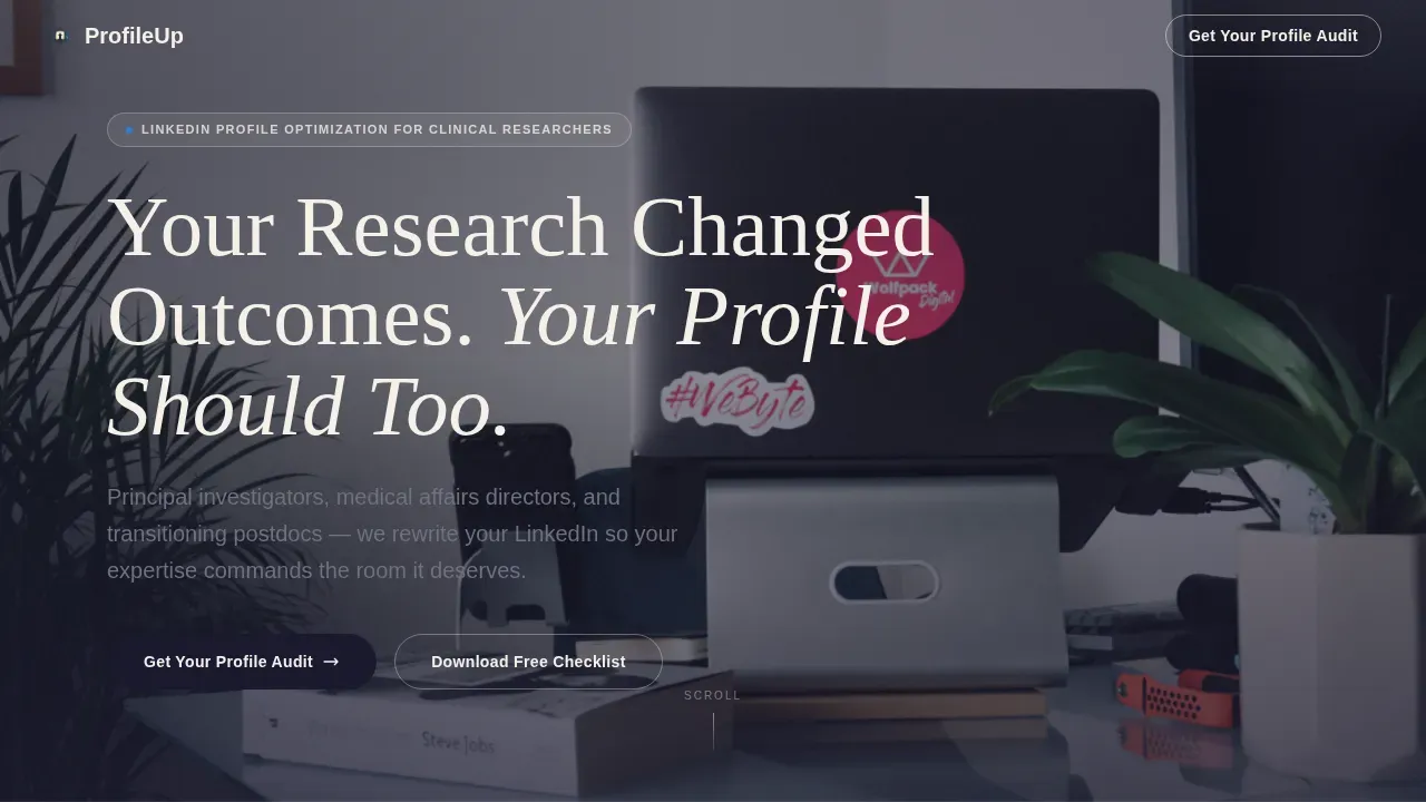 Authority Clinical Researcher Landing Page Template