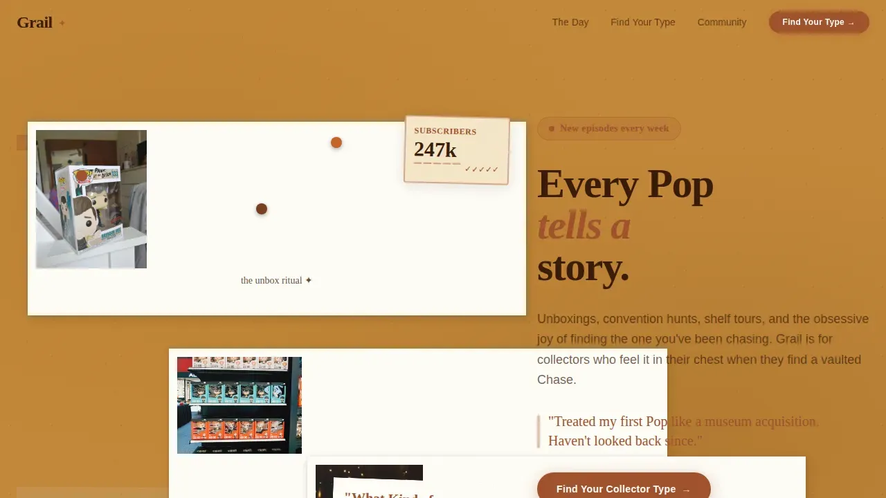Passion Collectible Marketplace Landing Page Template