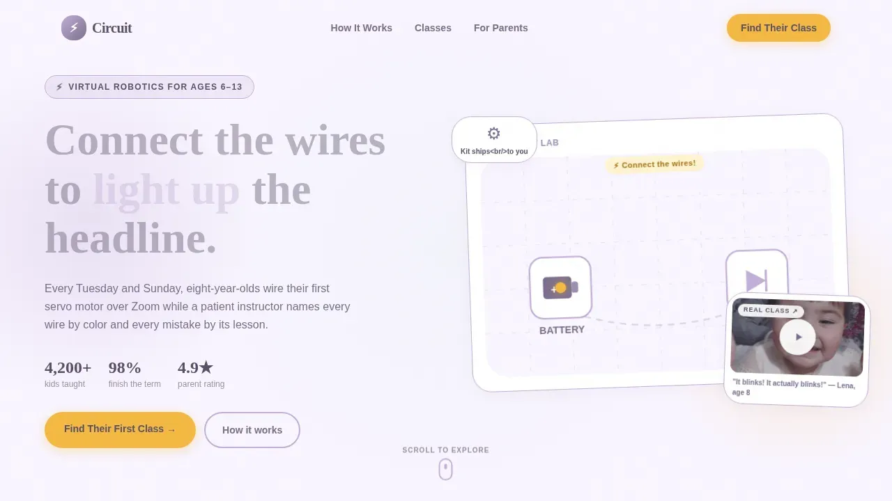Beginner Robotics Coding Landing Page Template
