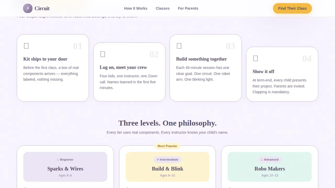 Beginner Robotics Coding Landing Page Template