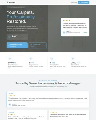 Elite Carpet Care Landing Page Template