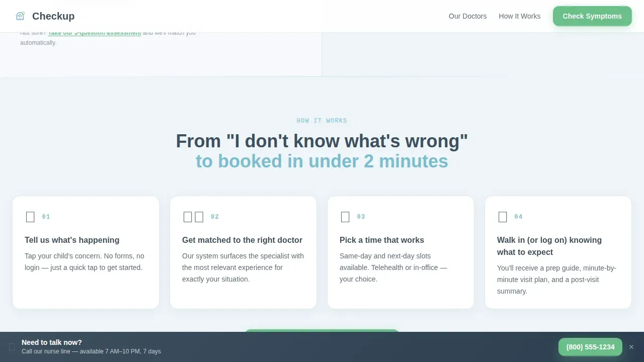 Instant Pediatric Scheduling Landing Page Template
