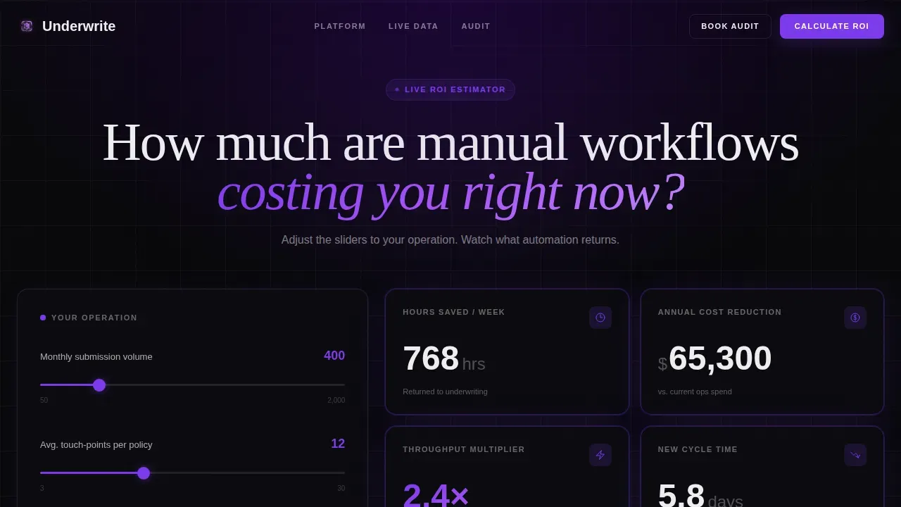 Intelligent Insurance Operations Landing Page Template