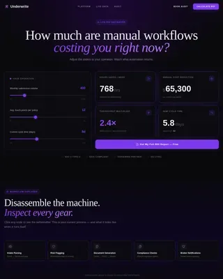 Intelligent Insurance Operations Landing Page Template