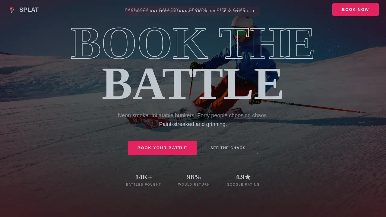 Tactical Paintball Arena Landing Page Template