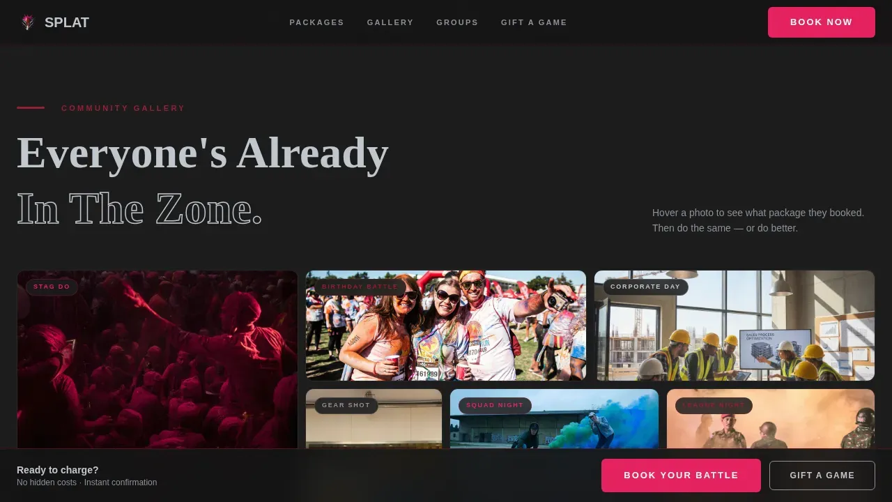 Tactical Paintball Arena Landing Page Template