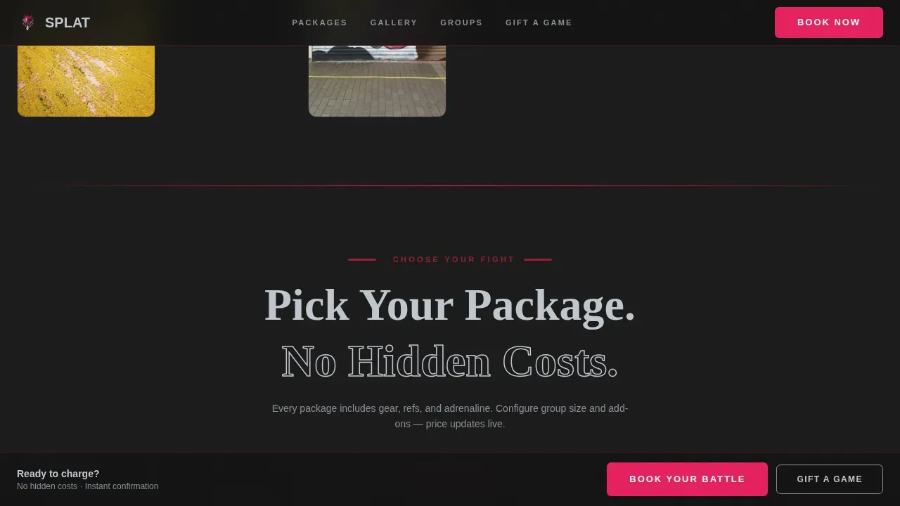 Tactical Paintball Arena Landing Page Template