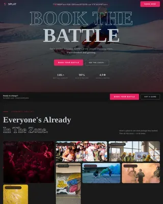 Tactical Paintball Arena Landing Page Template