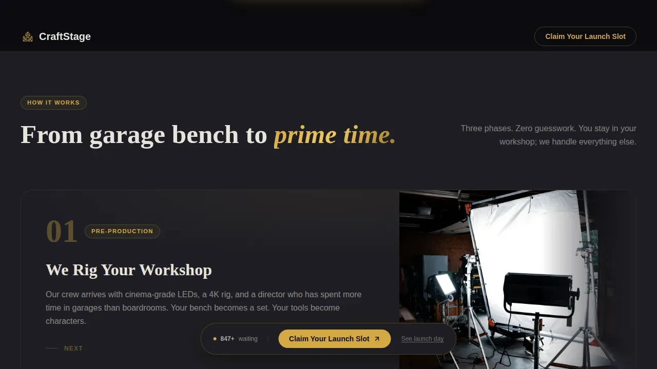Content Creator Pre-Launch Website Template