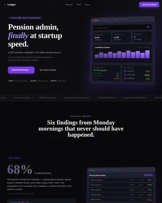 Pension Admin Command Center Landing Page Template