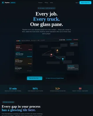 Intelligent Dispatch Operations Landing Page Template