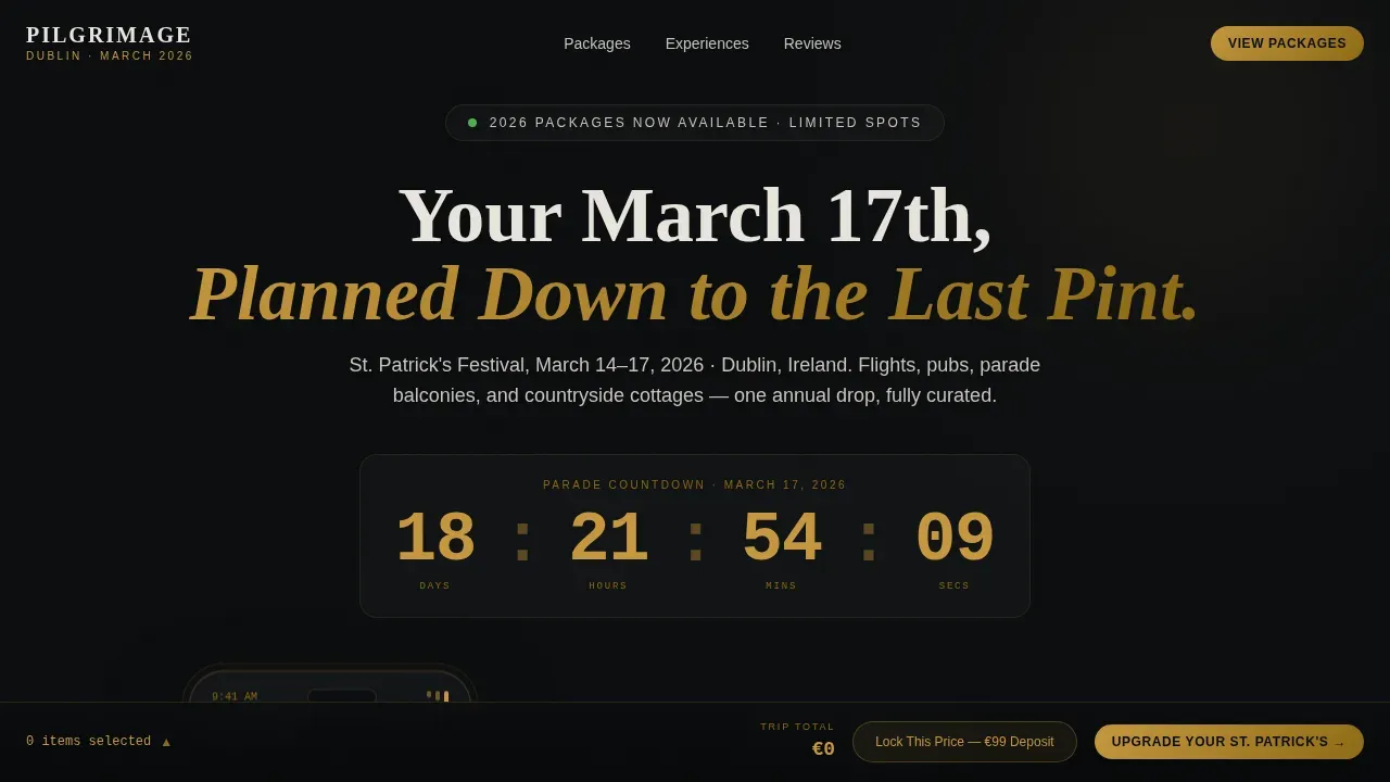 Advanced St. Patrick's Day Business Pre-Launch & Coming Soon Website Template