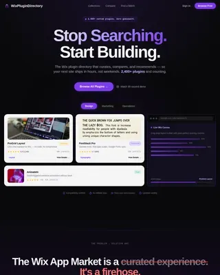 Curated Plugin Ecosystem | Free Website Template | Rocket