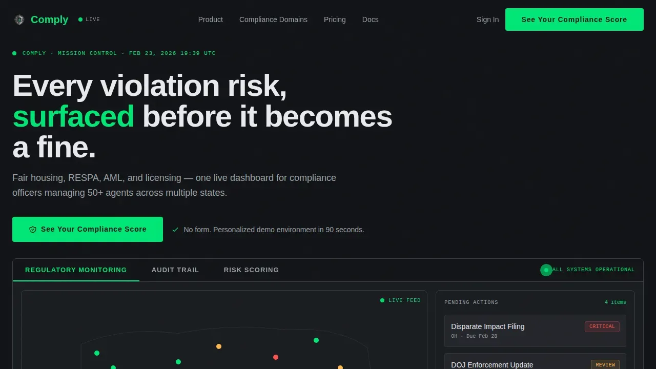 Property Compliance Hub Landing Page Template