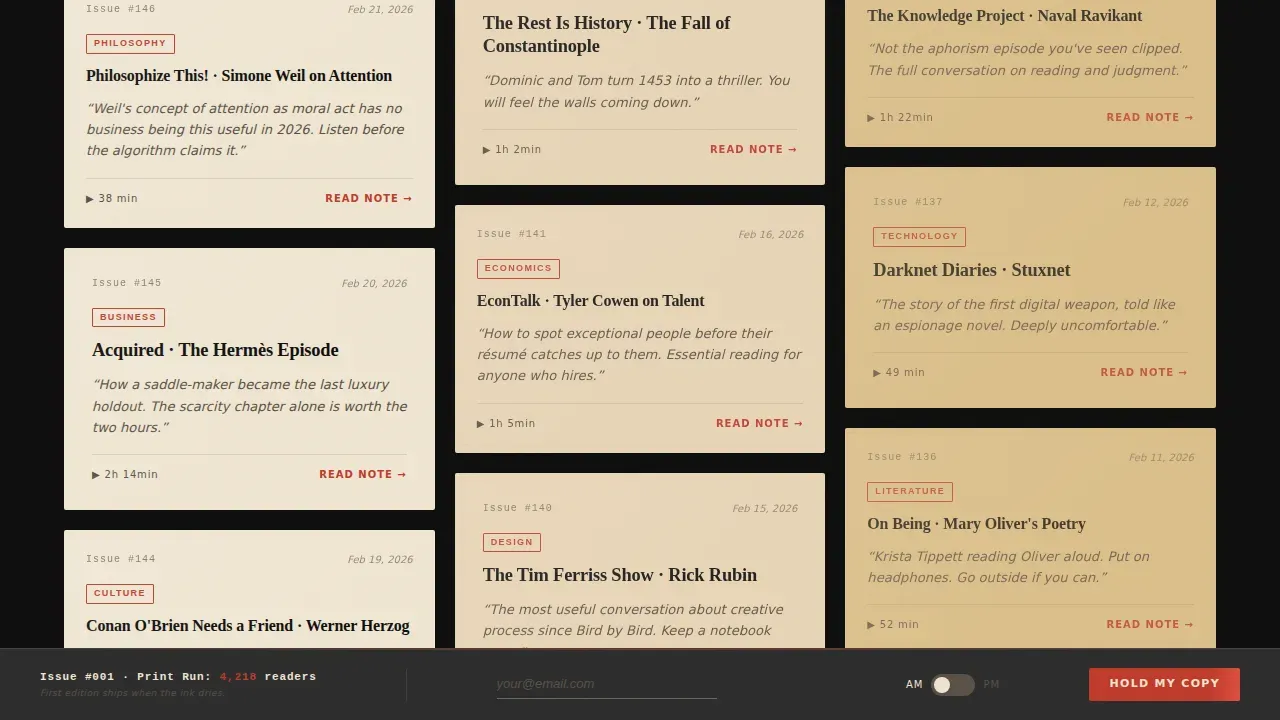 Smart Podcast Curation Landing Page Template