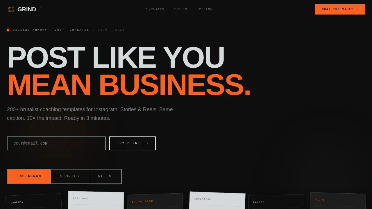 Dynamic Coaching Social Media Landing Page Template