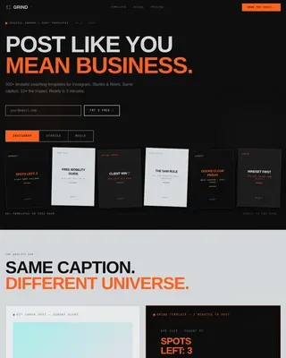 Dynamic Coaching Social Media Landing Page Template