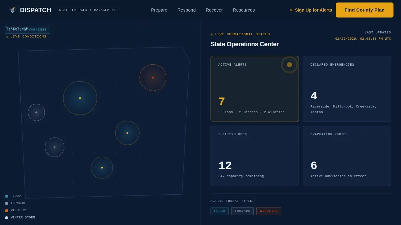 Emergency Management Government Professional Website Template