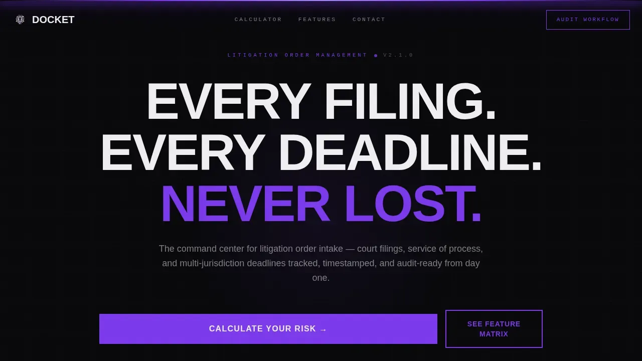 Bold Brutalist Law Firm Order Management Landing Page