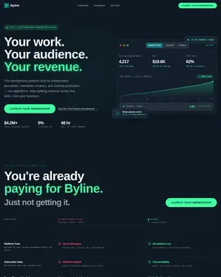 Live Membership Dashboard Landing Page Template