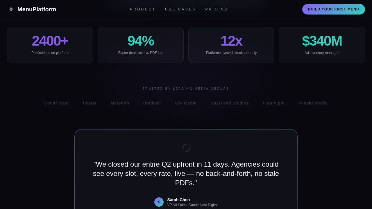 Intelligent Restaurant Ordering Landing Page Template