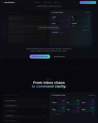 Intelligent Restaurant Ordering Landing Page Template