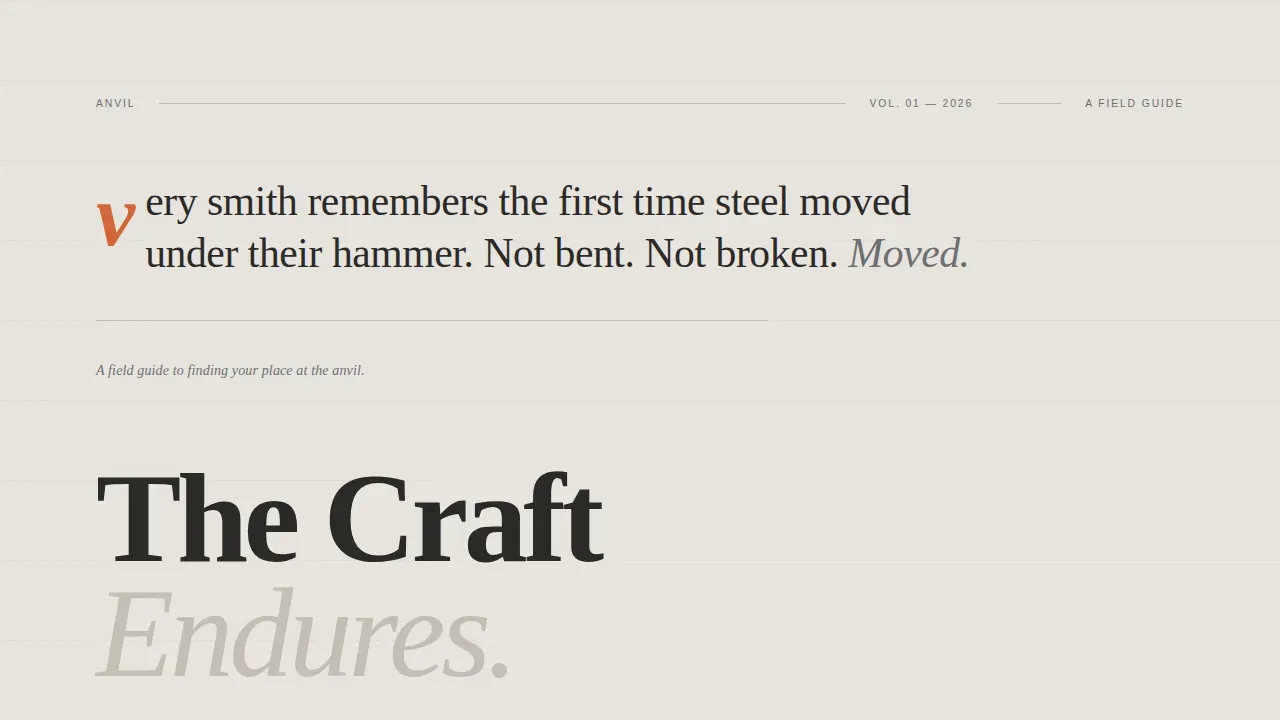 Editorial Blacksmithing Forge | Free Website Template | Rocket