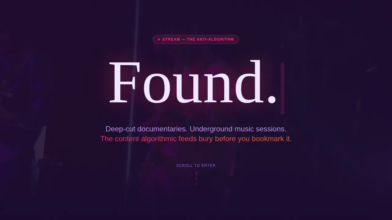 Futuristic Neon Niche Streaming Landing Page Template
