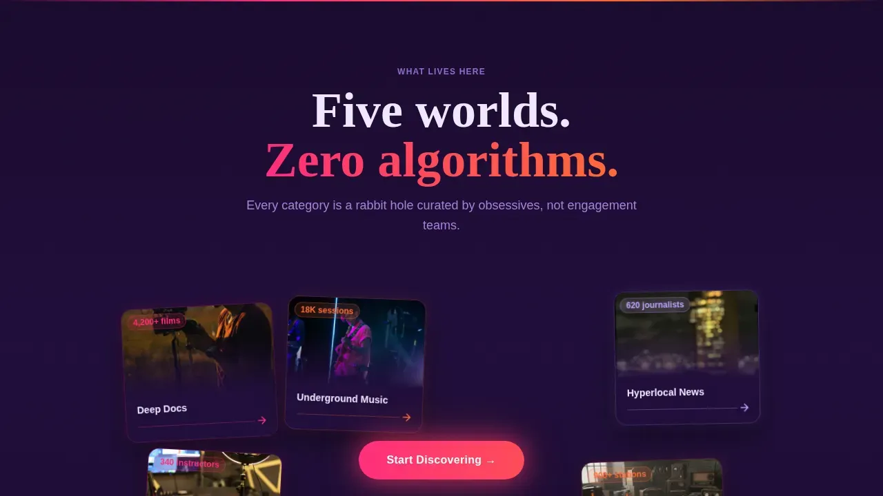 Futuristic Neon Niche Streaming Landing Page Template